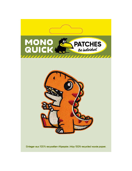Applikation, Patch, Bügelbild: Dino Orange