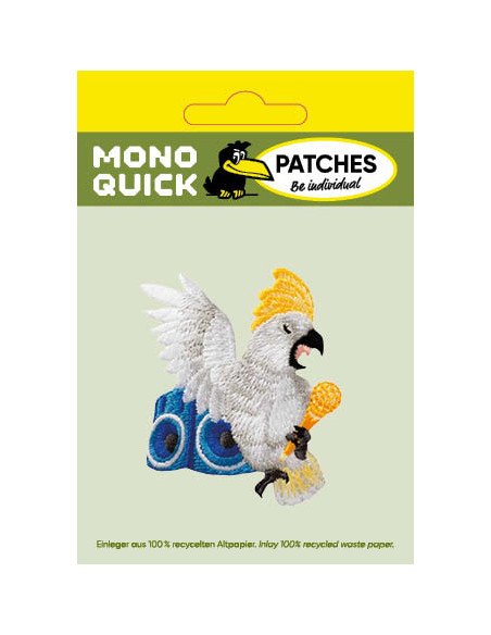 Appliques, Patch, Écusson thermocollant : Cacatoès avec musique