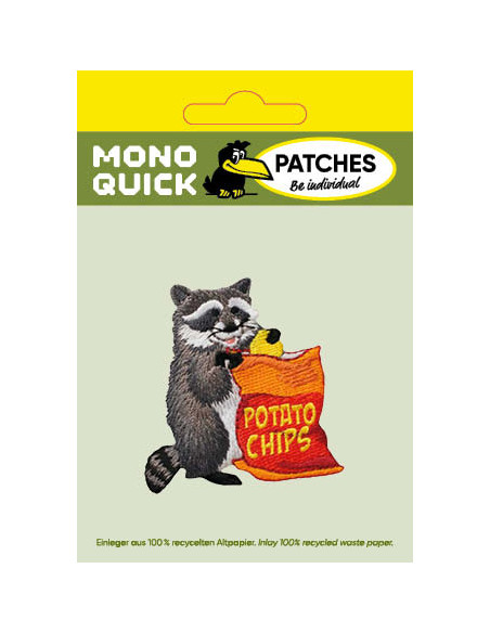 Appliques, Patch, Écusson thermocollant : Raton laveur avec puces