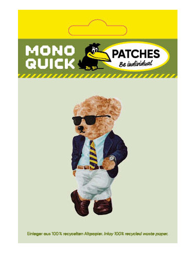 Applikation, Patch, Bügelbild: Bär im Anzug