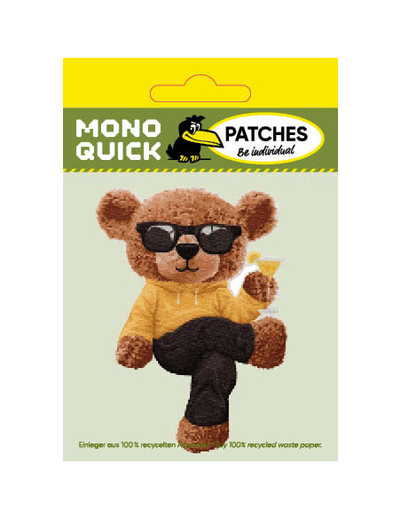 Appliques, Patch, Écusson thermocollant : Ours avec cocktail