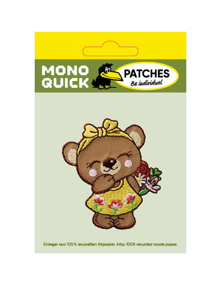 Appliques, Patch, Écusson thermocollant : Ourse avec fleurs
