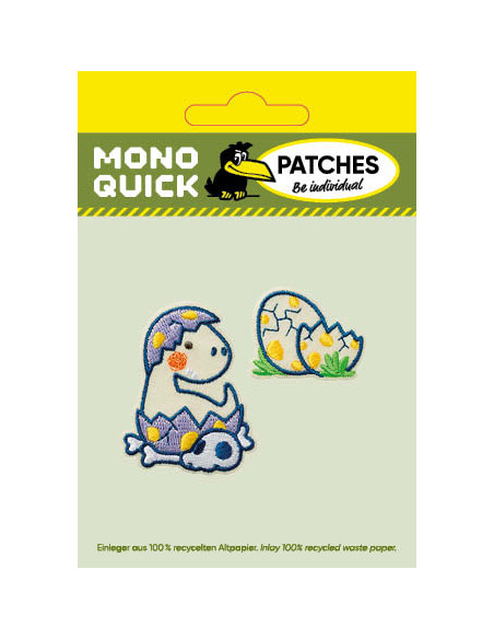 Applicatie, Patch, Strijkapplicatie: Dino Set 2st. Blauw