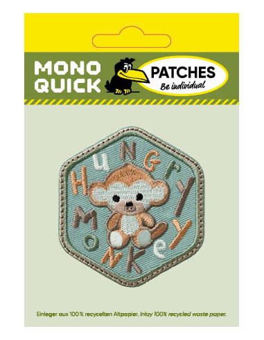 Applikation, Patch, Bügelbild: Hungry Monkey
