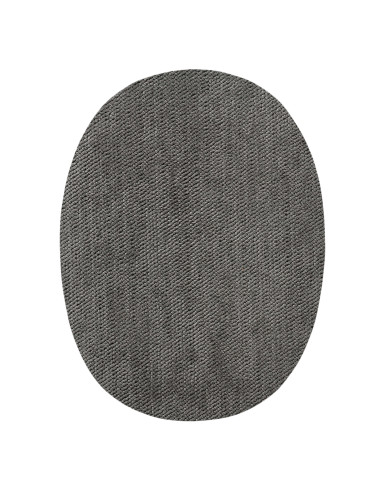 Applicatie, Patch, Strijkapplicatie: Stoffen patches ovaal Grijs 2 stuks.