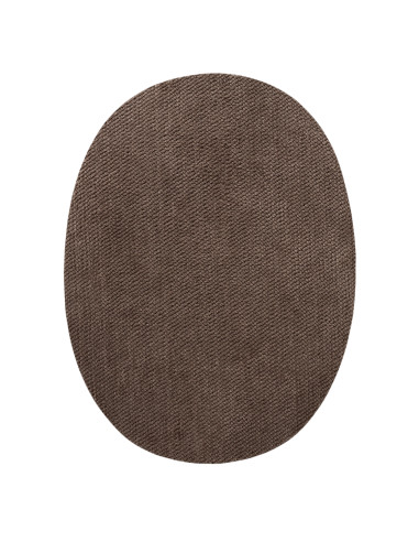 Applikation, Patch, Bügelbild: Stoffflicken Oval Braun 2 Stk.