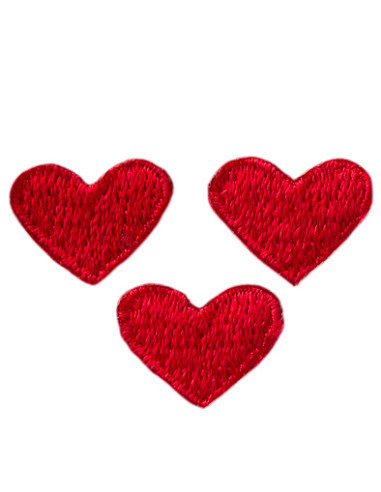 Applicatie, Patch, Strijkapplicatie: Hart rood 3 stuk