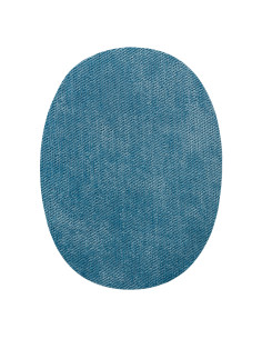 Flicken, Patch, Bügelbild: Stoffflicken Oval Blau 2 Stk.