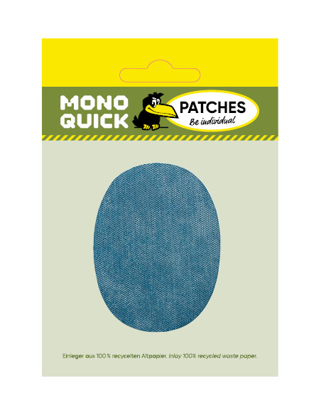 Appliqué, Patch, Iron-on: Stoffen patches ovaal blue 2 stuks.