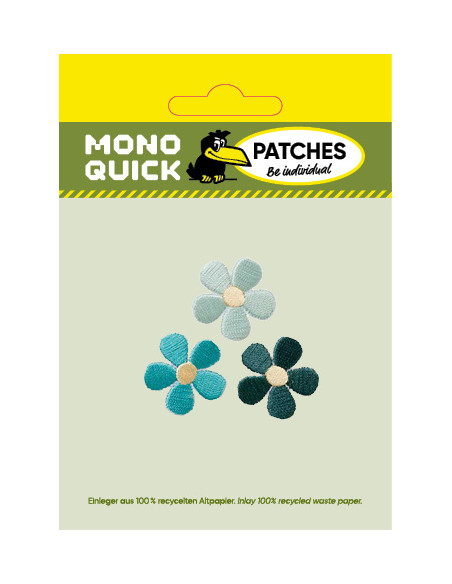 Appliques, Patch, Écusson thermocollant :  Set fleurs turquoise