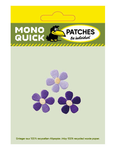 Applikation, Patch, Bügelbild: Set Blumen Lila