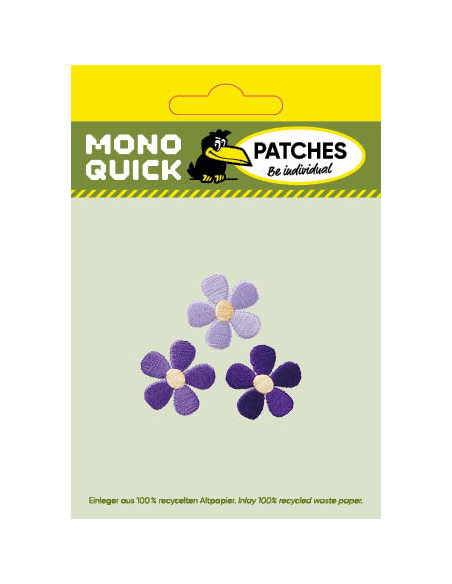 Appliques, Patch, Écusson thermocollant : Set Fleurs Lilas