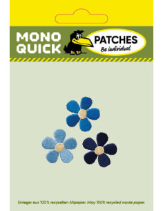 Applicatie, Patch, Strijkapplicatie: Set bloemen blauw 2