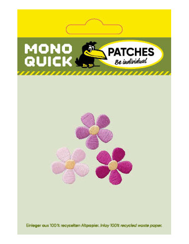 Applikation, Patch, Bügelbild: Set Blumen Rosa