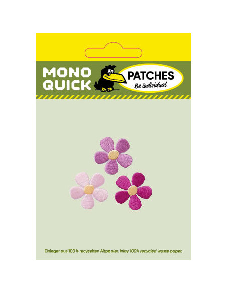 Applikation, Patch, Bügelbild: Set Blumen Rosa