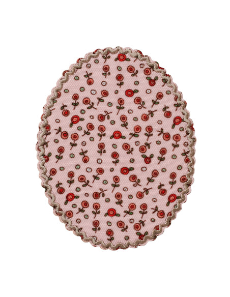 Applikation, Patch, Aufbügler: Flicken 2 Stk. Blumenmuster rosa