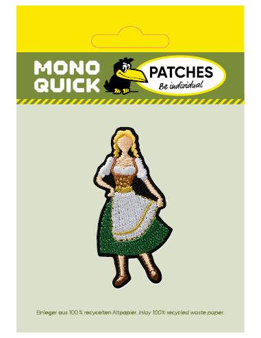 Applikation, Patch, Bügelbild: Frau mit Dirndl