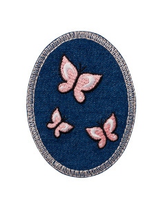 Applikation, Patch, Bügelbild: Jeansflick Schmetterlinge