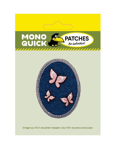 Applicatie, Patch, Strijkapplicatie: Jeans patch vlinders