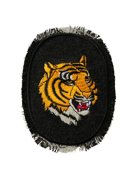 Appliques, Patch, Écusson thermocollant : Patch jeans tigre noir