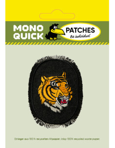 Applikation, Patch, Bügelbild: Jeansflick Tiger schwarz 2