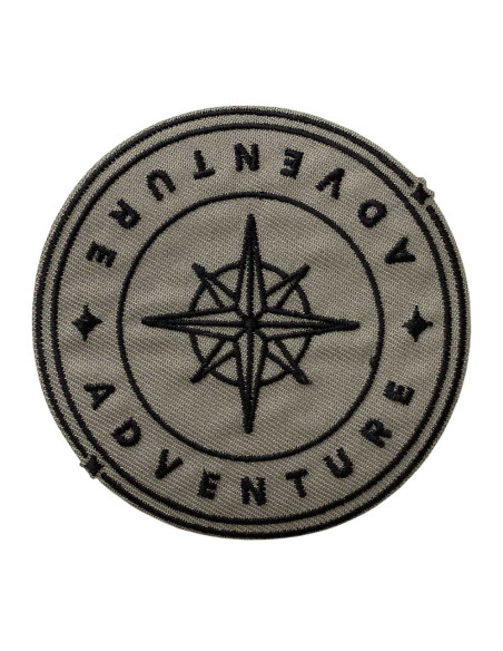 Applikation, Patch, Bügelbild: Adventure Kompass rund