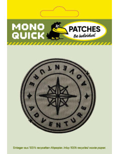 Applikation, Patch, Bügelbild: Adventure Kompass rund 2