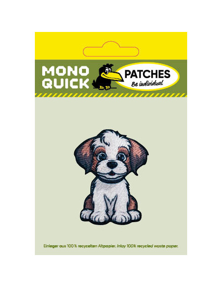 Appliques, Patch, Écusson thermocollant : Chien blanc/brun