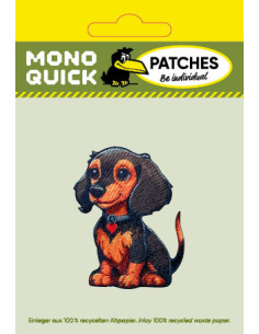 Applikation, Patch, Bügelbild: Hund dunkelbraun 2