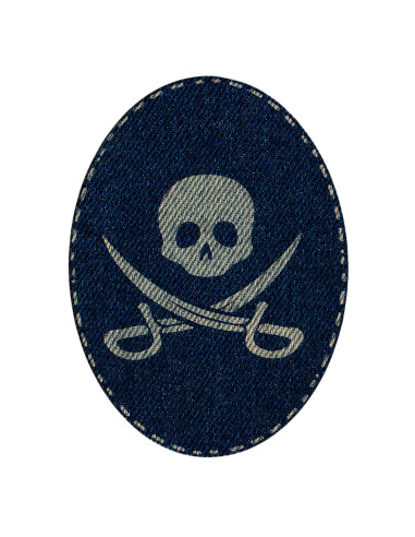 Appliqué, Patch, Iron-on: Jeans patch piraat 2 stuks.