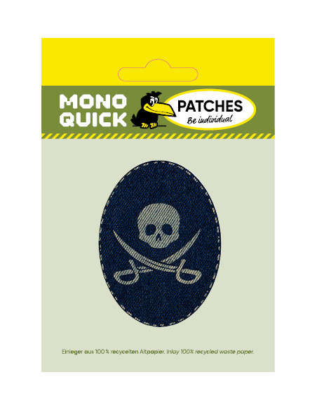 Appliqué, Patch, Iron-on: Jeans patch piraat 2 stuks.