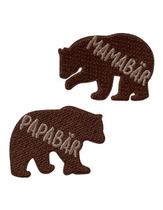 Applikation, Patch, Bügelbild: Mama+Papa Bären