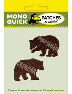 Applikation, Patch, Bügelbild: Mama+Papa Bären 2