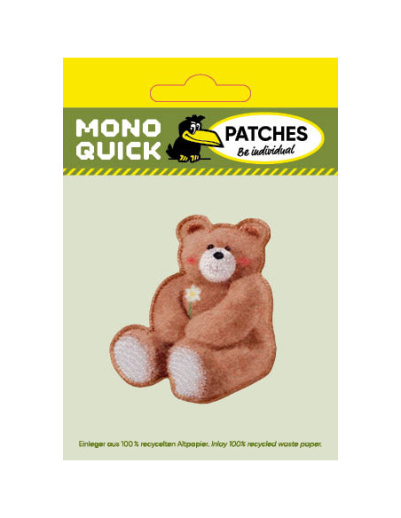 Appliques, Patch, Écusson thermocollant : Ours avec fleur