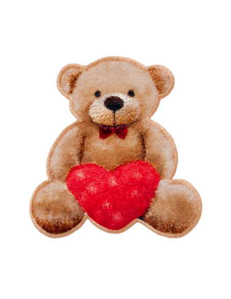 Applikation, Patch, Bügelbild: Bär mit Herz