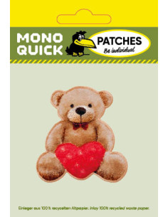 Applikation, Patch, Bügelbild: Bär mit Herz 2