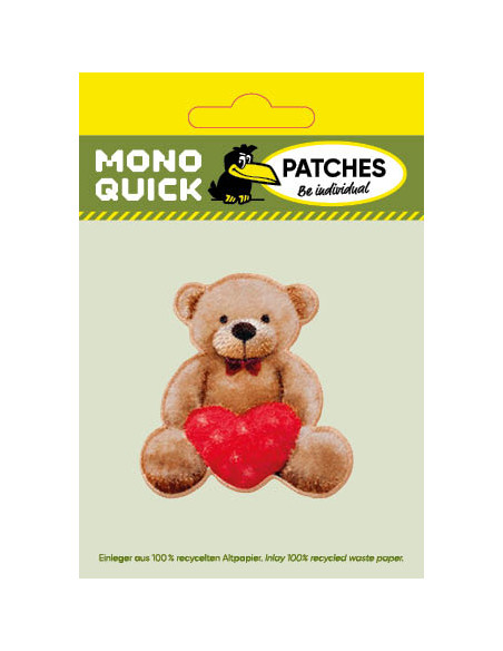 Applikation, Patch, Bügelbild: Bär mit Herz