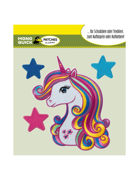 Appliques, Patch, Écusson thermocollant : Set licorne motif sac d'école