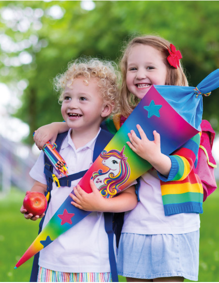 Applikation, Patch, Bügelbild: Einhorn Set Schultütenmotiv