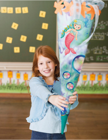 Appliques, Patch, Écusson thermocollant : Set sirène motif sac d'école