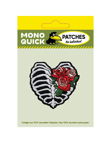 Appliques, Patch, Écusson thermocollant : Squelette avec roses