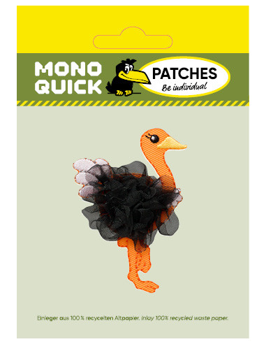 Applikation, Patch, Bügelbild: Strauss mit Tüll