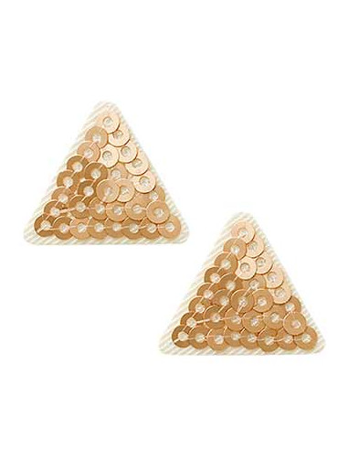Appliques, Patch, Écusson thermocollant: Triangles Paillettes or 2 pcs.