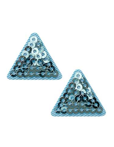 Appliques, Patch, Écusson thermocollant: Triangles Paillettes bleu 2 pcs.