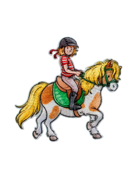 Application, Patch, Repassant : Mon amie Conni© avec un cheval