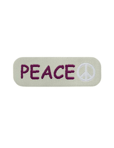 Appliques, Patch, Écusson thermocollant : Peace beige Étiquette