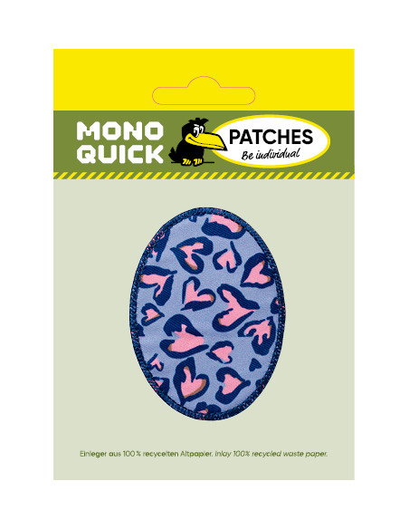 Appliques, Patch, Écusson thermocollant : Patch Cœurs bleu, 2 pcs.