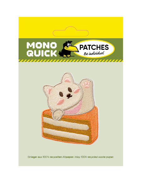 Applikation, Patch, Bügelbild: Katze im Kuchen