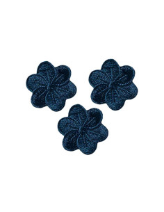 Applicatie, Patch, Strijkapplicatie: Bloemen, donkerblauw...