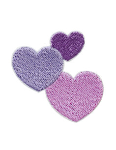 Appliques, Patch, Écusson thermocollant : Cœurs de couleur